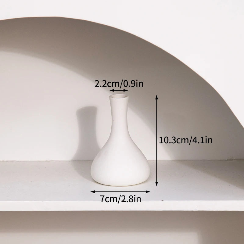 Witte keramische vazen Nordic decoratieve vazen ornamenten thuis woonkamer decor bloemstukken schetsen rekwisieten desktop decor