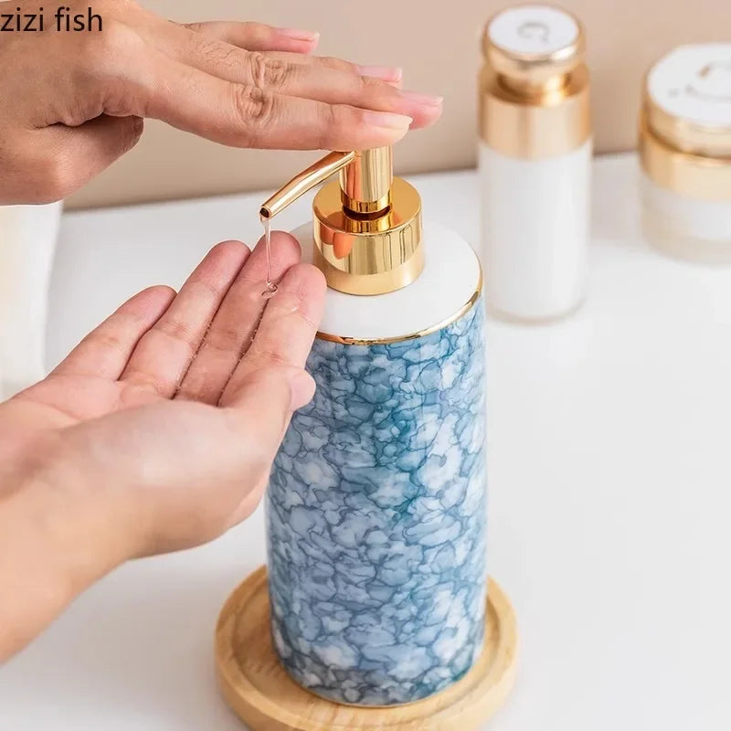 Eenvoud Keramische Lotion Fles Hoge Schoonheid Zeepdispenser Shampoo Douchegel Fles Handdesinfecterend Fles Badkamer Benodigdheden