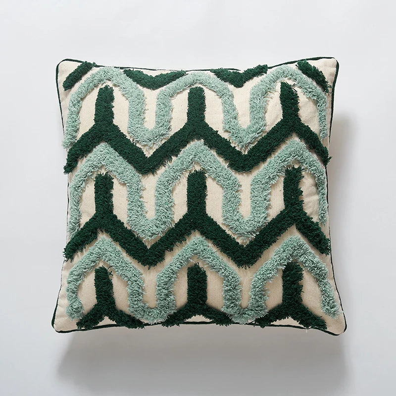 Kussenhoes 45X45Cm Kussensloop Blauw Getufte Geometrische Boho Stijl Huis Decoratief Voor Slaapbank Woonkamer Slaapkamer