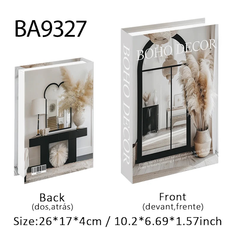 Boho Home Decor Fake Book Decoratieve Salontafel Decoratie Boekenplank Slaapkamer Middeleeuwen Abstracte Lijn Esthetische Opbergdoos