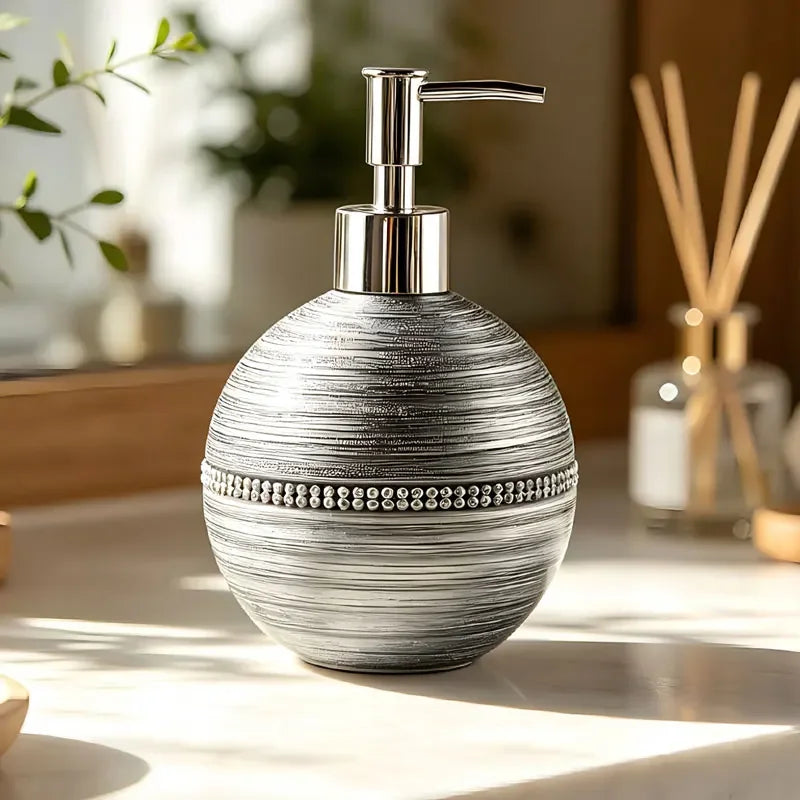 550ml zeepdispenser met keramische bal, handwasfles, goud/zilver, shampoo- en douchegel dispenserfles voor de badkamer