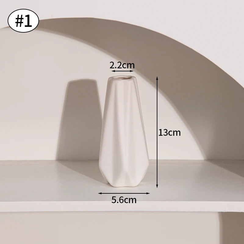 Witte keramische vazen Nordic decoratieve vazen ornamenten thuis woonkamer decor bloemstukken schetsen rekwisieten desktop decor