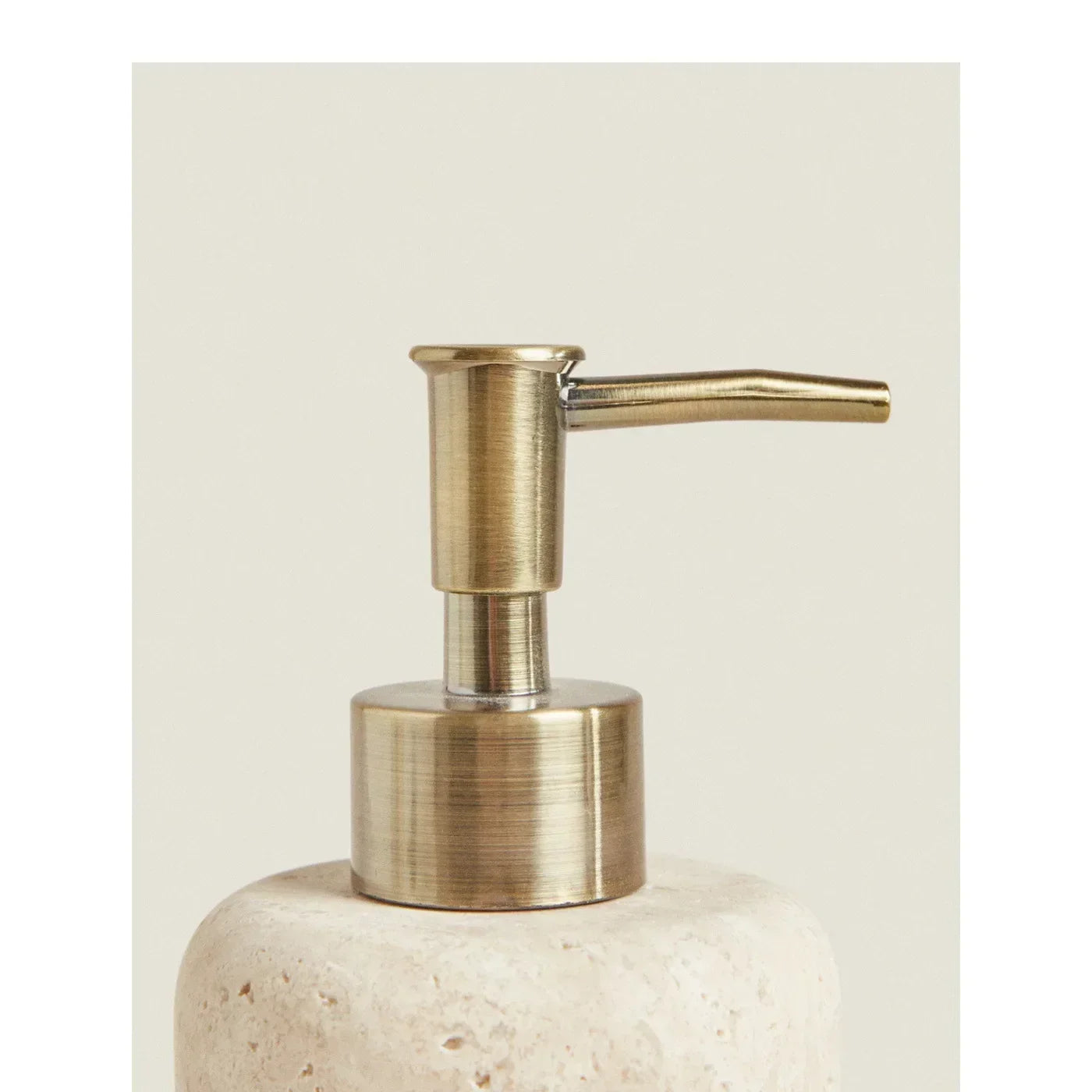 Groothandel op maat gemaakte natuurlijke gele travertijn marmeren navulbare badkamer vloeibare zeep/lotion dispenser houder