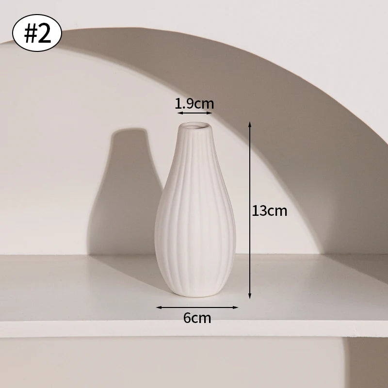 Witte keramische vazen Nordic decoratieve vazen ornamenten thuis woonkamer decor bloemstukken schetsen rekwisieten desktop decor