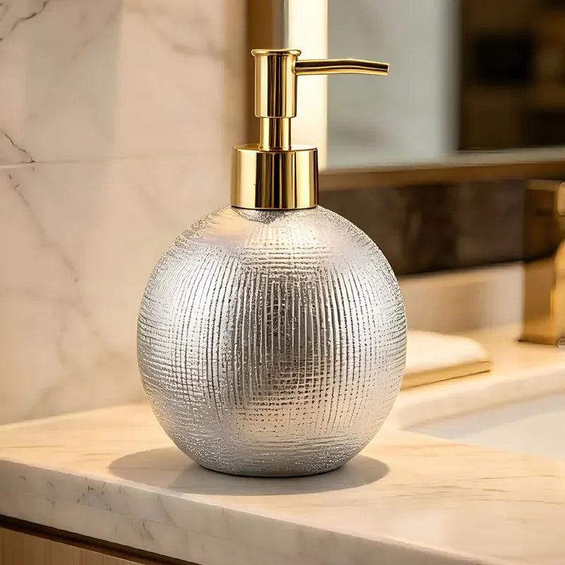 550ml zeepdispenser met keramische bal, handwasfles, goud/zilver, shampoo- en douchegel dispenserfles voor de badkamer