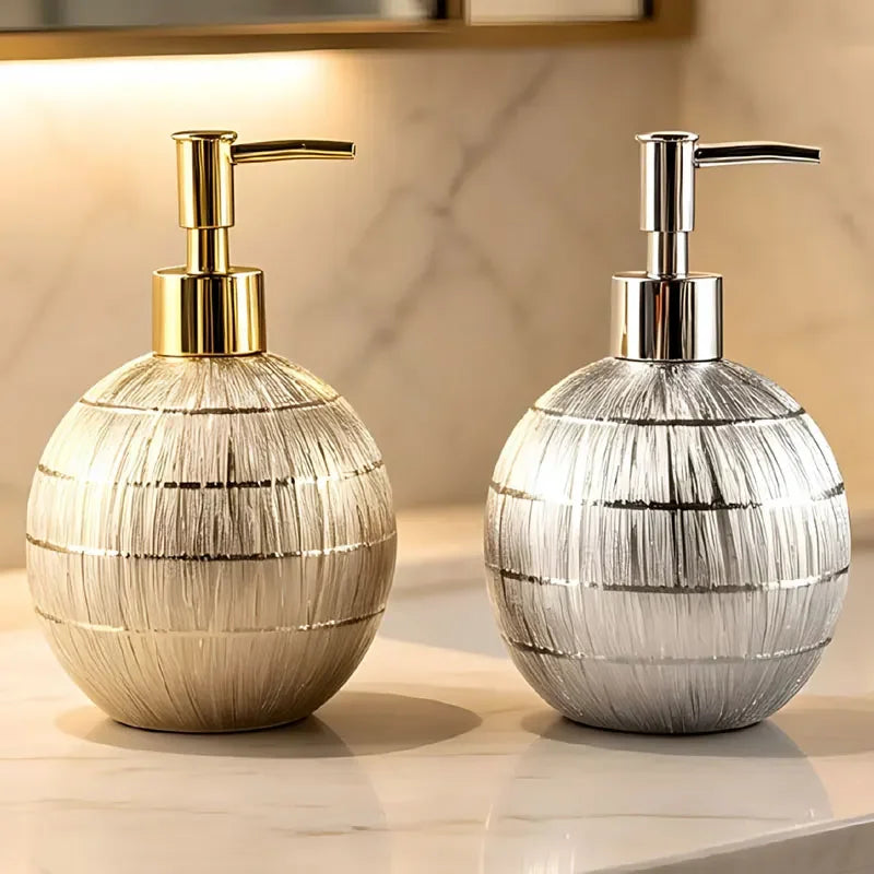 550ml zeepdispenser met keramische bal, handwasfles, goud/zilver, shampoo- en douchegel dispenserfles voor de badkamer