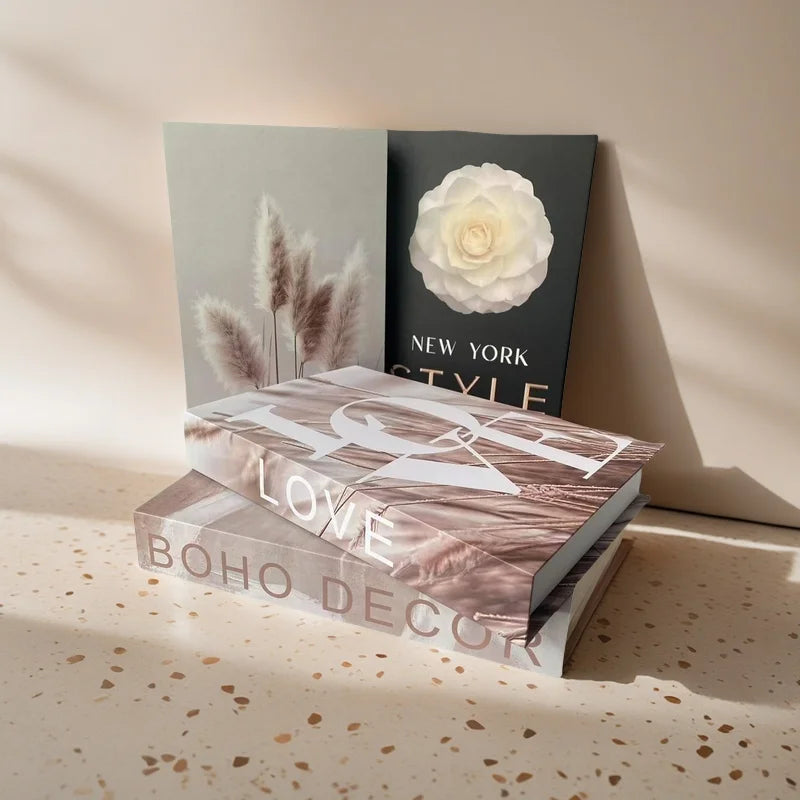 Boho Home Decor Fake Book Decoratieve Salontafel Decoratie Boekenplank Slaapkamer Middeleeuwen Abstracte Lijn Esthetische Opbergdoos