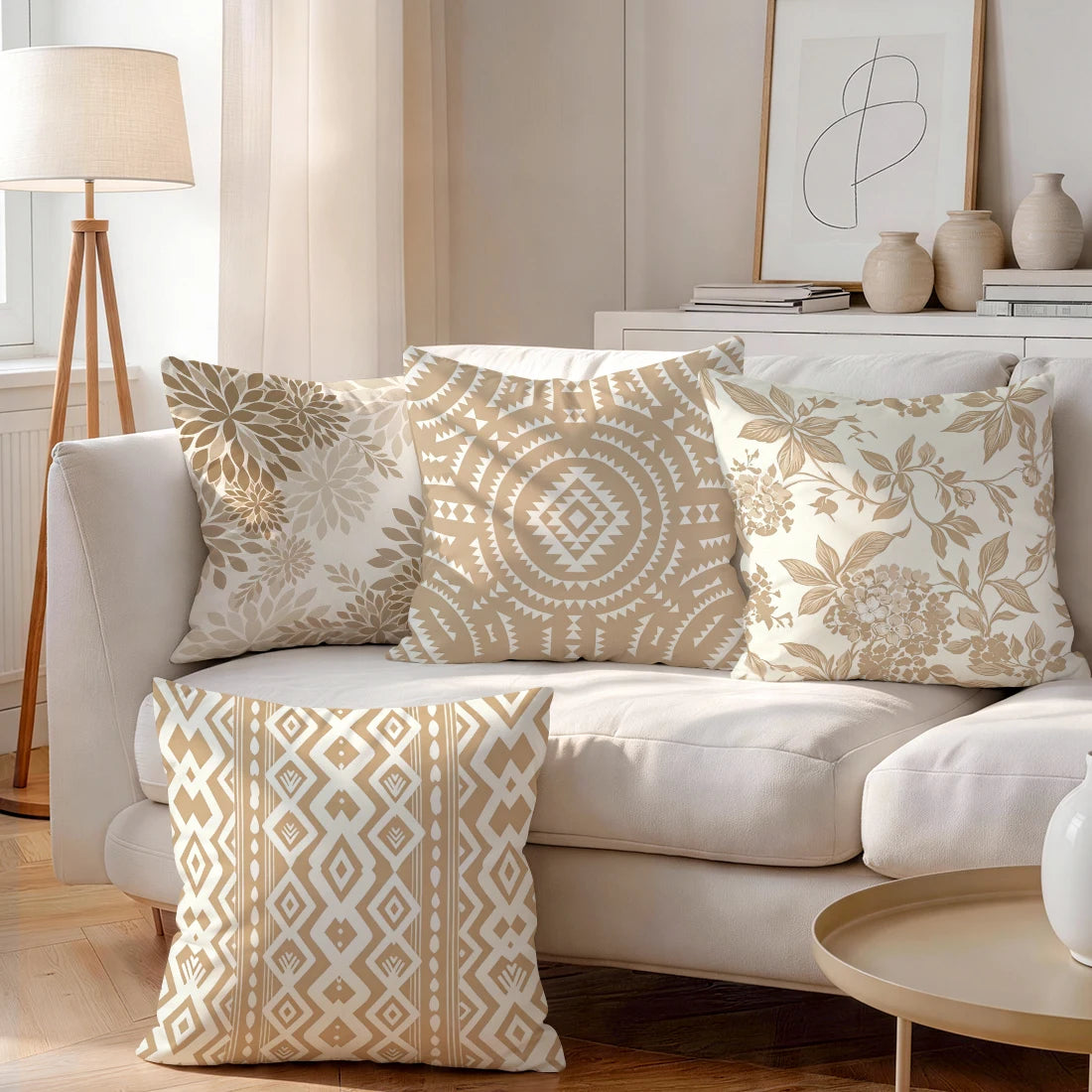 Nordic Stijl Minimalistische Kussensloop Bedrukt Polyester 40/45/50 Cm Sierkussenhoes Decoratieve Sofa Kussen Kussensloop Home Decor