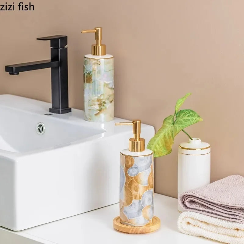 Eenvoud Keramische Lotion Fles Hoge Schoonheid Zeepdispenser Shampoo Douchegel Fles Handdesinfecterend Fles Badkamer Benodigdheden