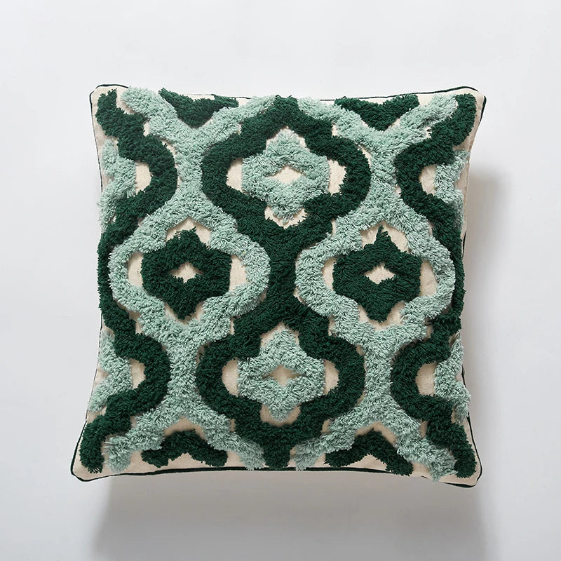 Kussenhoes 45X45Cm Kussensloop Blauw Getufte Geometrische Boho Stijl Huis Decoratief Voor Slaapbank Woonkamer Slaapkamer