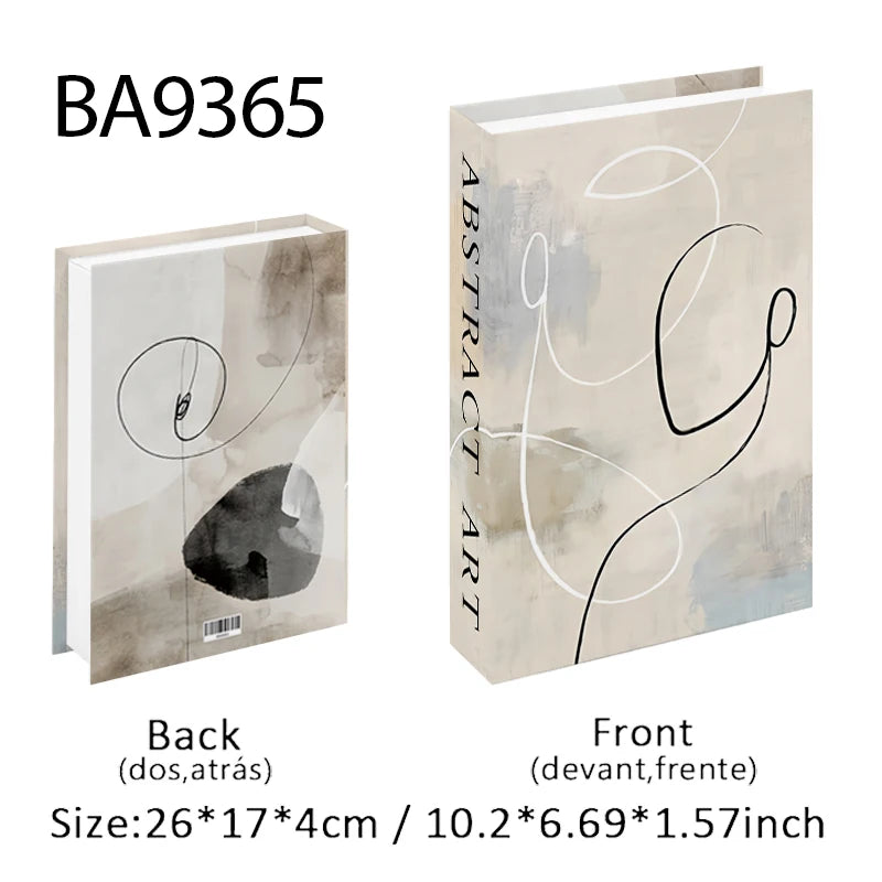 Boho Home Decor Fake Book Decoratieve Salontafel Decoratie Boekenplank Slaapkamer Middeleeuwen Abstracte Lijn Esthetische Opbergdoos