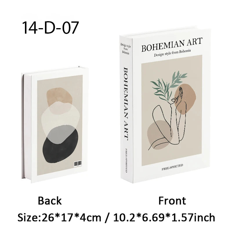Boho Home Decor Fake Book Decoratieve Salontafel Decoratie Boekenplank Slaapkamer Middeleeuwen Abstracte Lijn Esthetische Opbergdoos