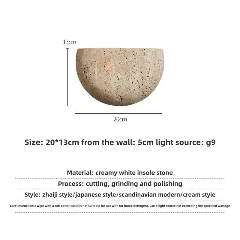 Wabi-sabi Stone Retro Woonkamer Muur Veranda Gang Homestaycafe Sfeer Slaapkamer Nachtkastje Wandlamp