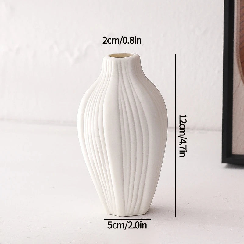 Witte keramische vazen Nordic decoratieve vazen ornamenten thuis woonkamer decor bloemstukken schetsen rekwisieten desktop decor