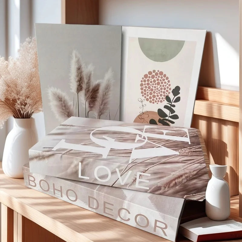 Boho Home Decor Fake Book Decoratieve Salontafel Decoratie Boekenplank Slaapkamer Middeleeuwen Abstracte Lijn Esthetische Opbergdoos