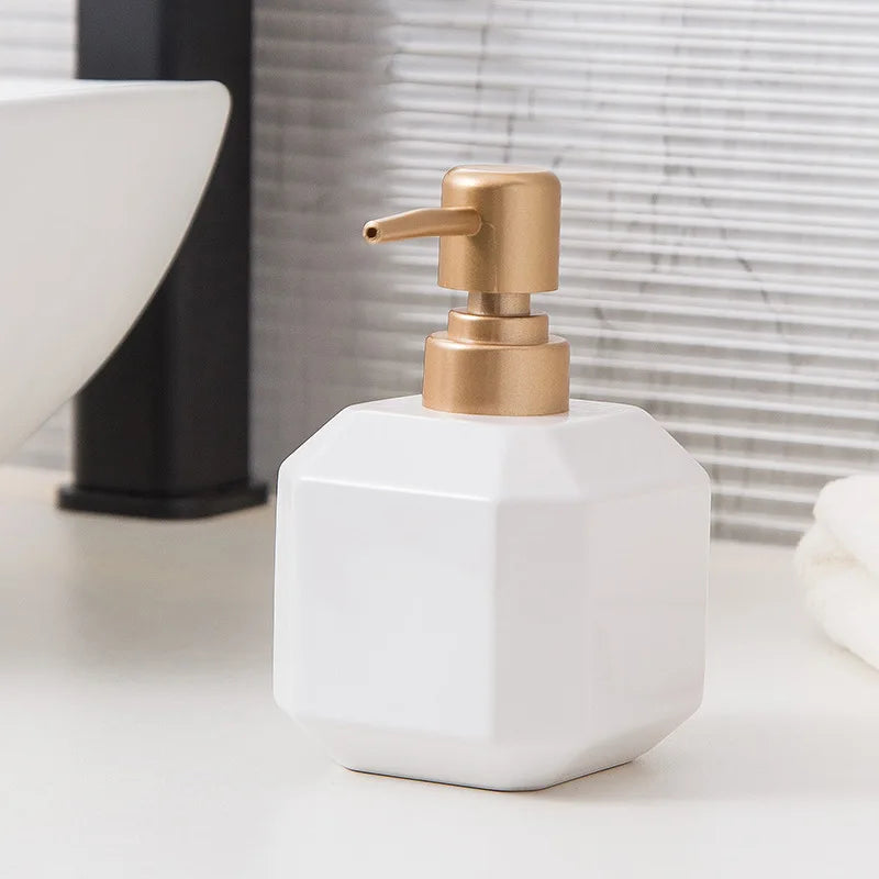 360Ml Keramische Handdesinfecterend Flesje Vierkant Zwart & Wit Zeep Vloeibare Container Home Shampoo Douchegel Verdeelfles Badkamer