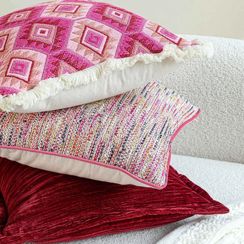30X50/45X45CM Roze Sierkussen Cover Franse Licht Luxe Stempelen Taille Kussenhoes decor Home Decoratieve Kussensloop