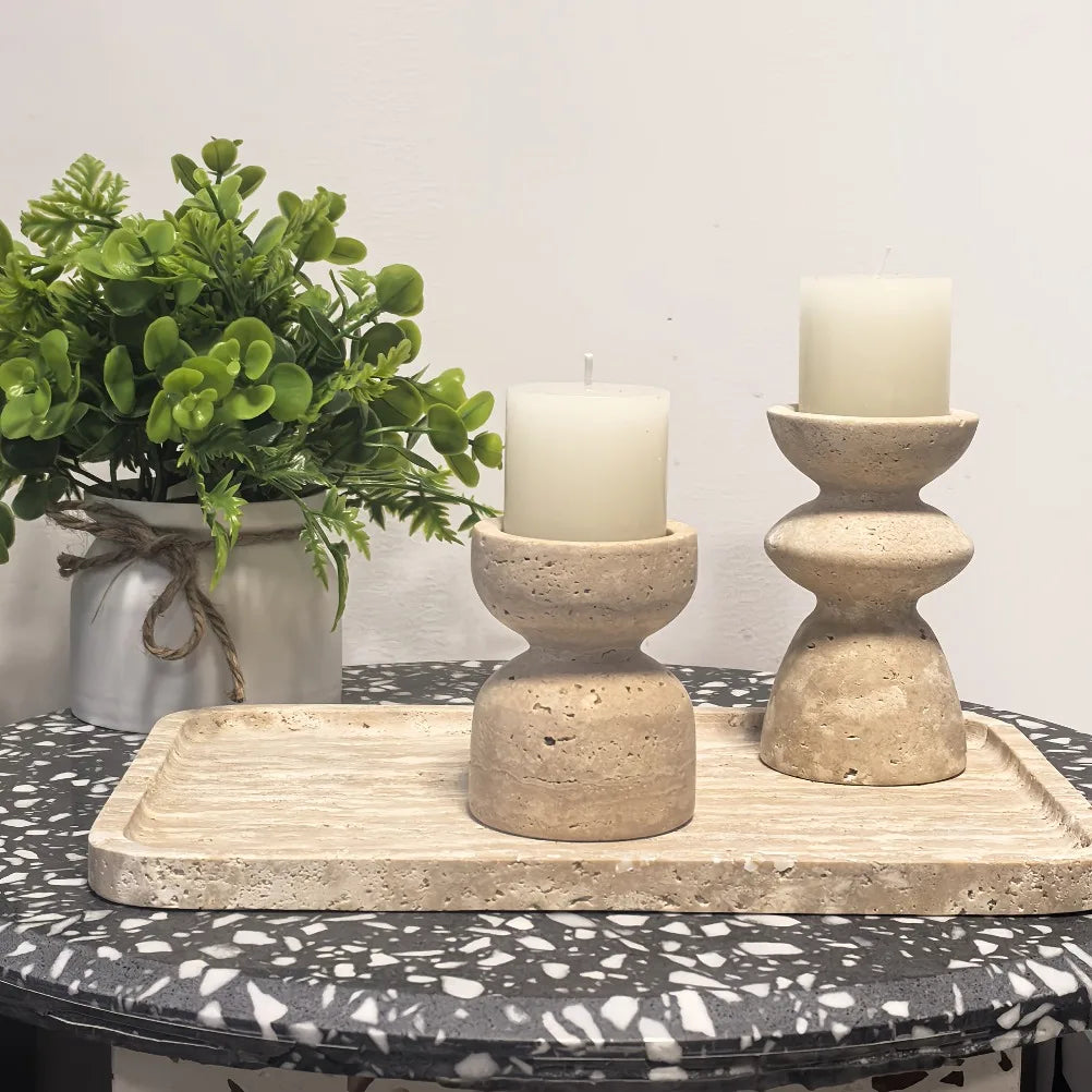 Vintage Marmeren Kaarshouder Grot Steen Kandelaars Woonkamer Desktop Craft Cup Vormige Kaarshouder Woondecoratie