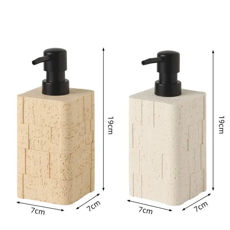 400 ml zeepdispenser moderne eenvoudige grotstenen textuur lotion toilet huishoudelijke luxe winddruktype fles voor handdesinfecterend middel