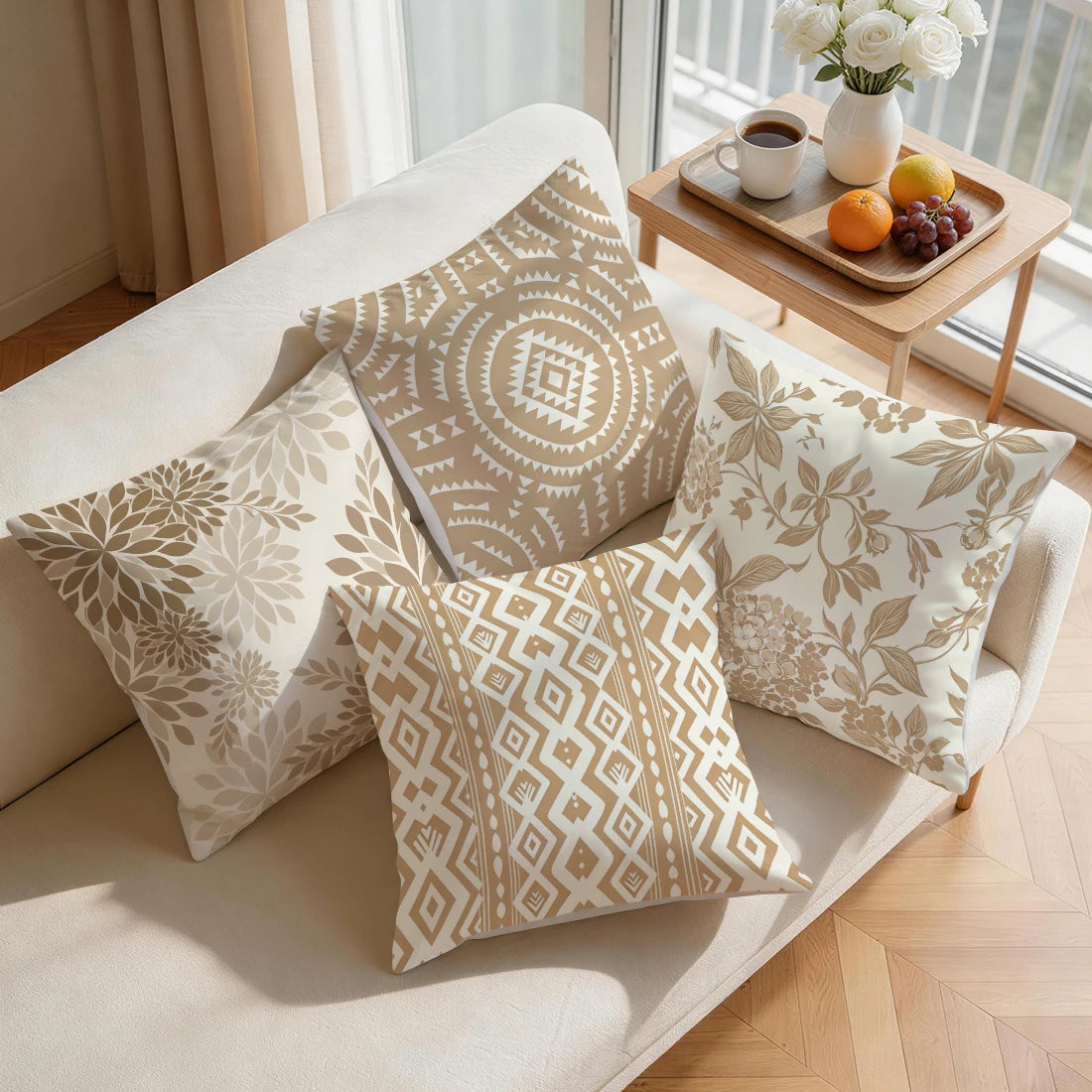Nordic Stijl Minimalistische Kussensloop Bedrukt Polyester 40/45/50 Cm Sierkussenhoes Decoratieve Sofa Kussen Kussensloop Home Decor