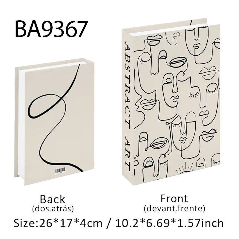 Boho Home Decor Fake Book Decoratieve Salontafel Decoratie Boekenplank Slaapkamer Middeleeuwen Abstracte Lijn Esthetische Opbergdoos