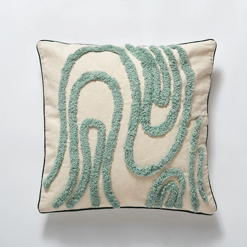 Kussenhoes 45X45Cm Kussensloop Blauw Getufte Geometrische Boho Stijl Huis Decoratief Voor Slaapbank Woonkamer Slaapkamer
