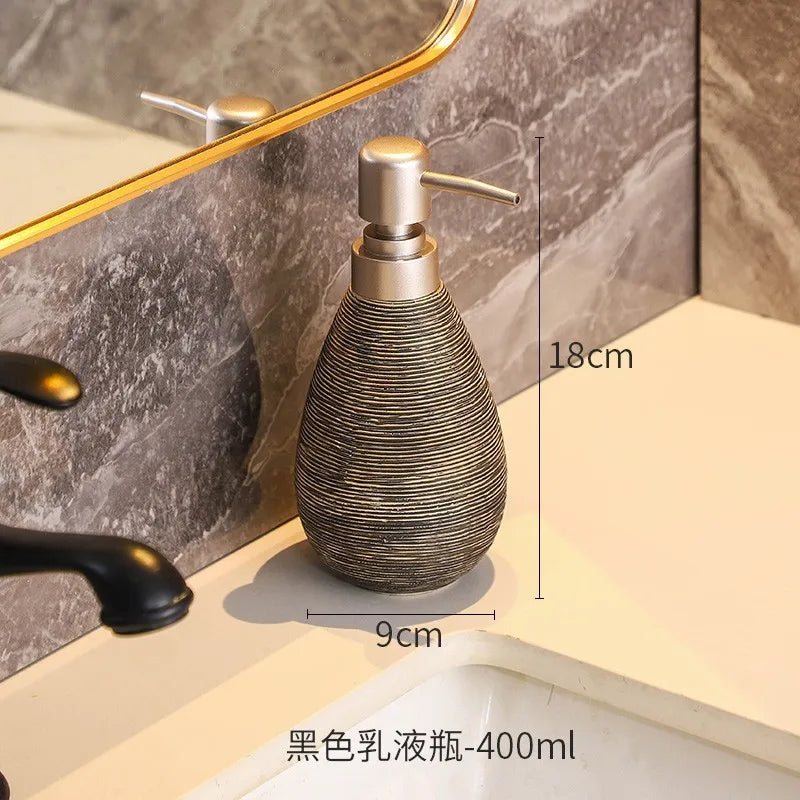 Creatieve Retro Stijl Keramische Push-Type Zeepdispenser Met Pomp, Handzeepfles, Geschikt Voor Badkamers Keukens En Toiletten
