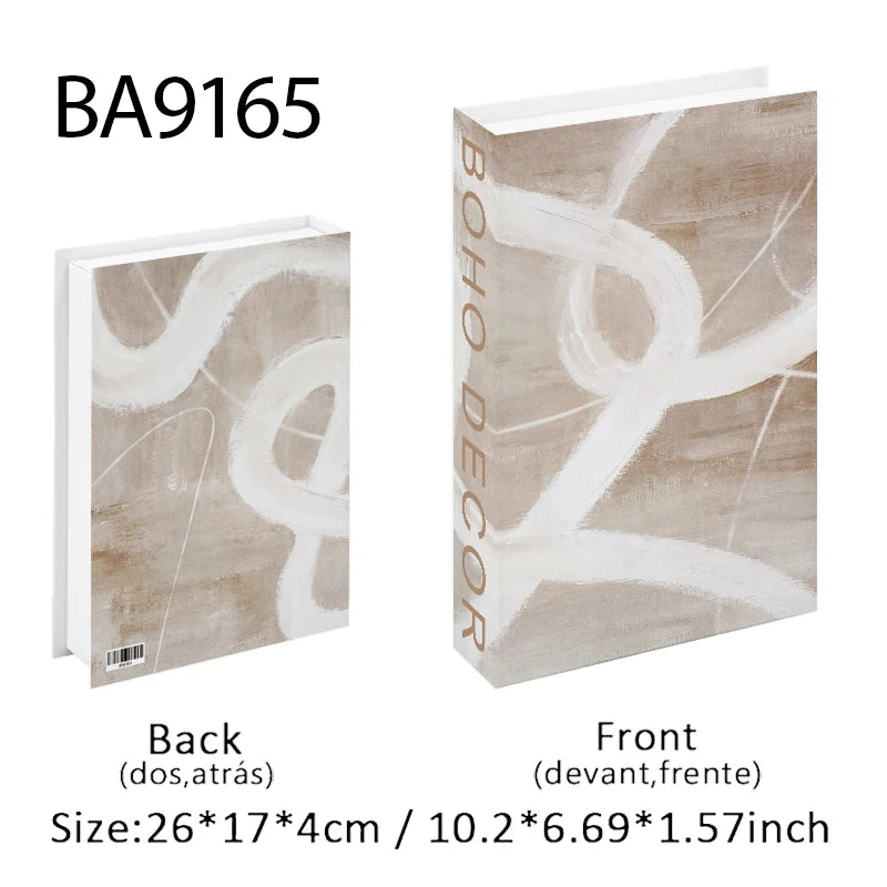 Boho Home Decor Fake Book Decoratieve Salontafel Decoratie Boekenplank Slaapkamer Middeleeuwen Abstracte Lijn Esthetische Opbergdoos