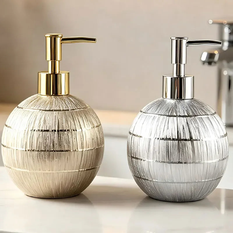 550ml zeepdispenser met keramische bal, handwasfles, goud/zilver, shampoo- en douchegel dispenserfles voor de badkamer
