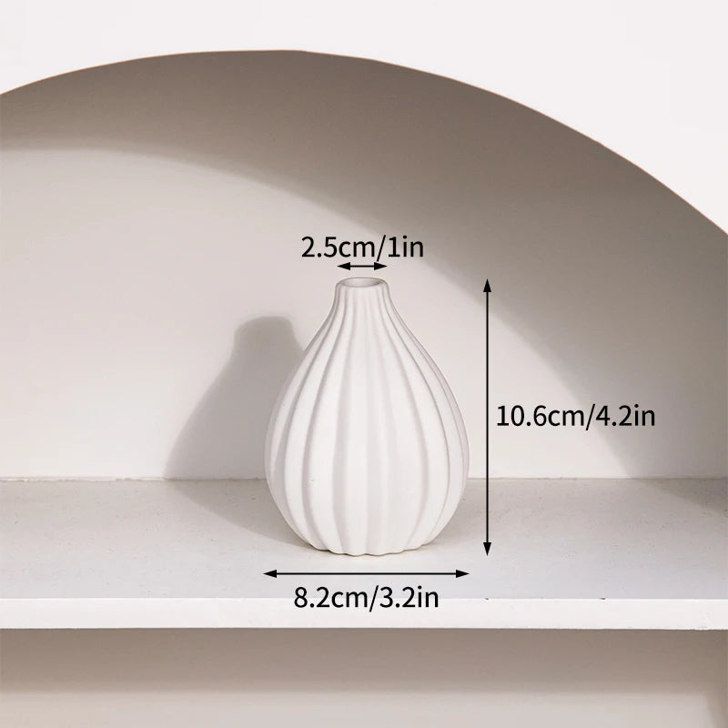 Witte keramische vazen Nordic decoratieve vazen ornamenten thuis woonkamer decor bloemstukken schetsen rekwisieten desktop decor