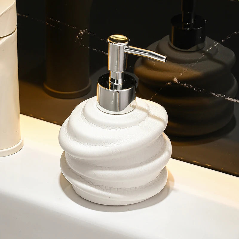 300ML Keramische lotion Fles Hotel Wc Handwas Vloeistof Druk Fles Body Wash Shampoo Doseerfles zeepdispenser
