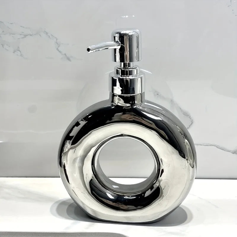 1 stks Creatieve Keramische Zeepdispenser Badkamer Douchegel Druk Fles Thuis Badkamer Vloeibare Zeep Hervulbare Container