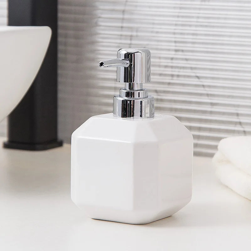 360Ml Keramische Handdesinfecterend Flesje Vierkant Zwart & Wit Zeep Vloeibare Container Home Shampoo Douchegel Verdeelfles Badkamer
