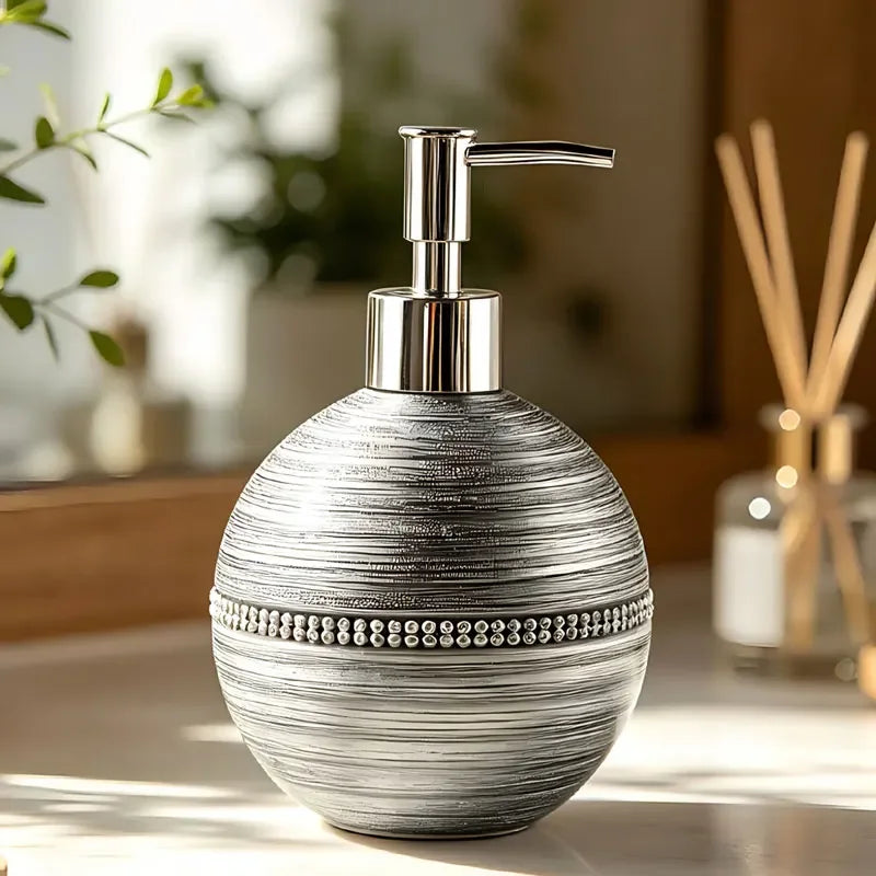 550ml zeepdispenser met keramische bal, handwasfles, goud/zilver, shampoo- en douchegel dispenserfles voor de badkamer