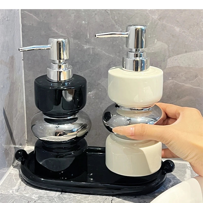 Luxe keramische zeepdispenser badgel gevuld met lotionfles hoteltoilet hand thuis badkameraccessoires
