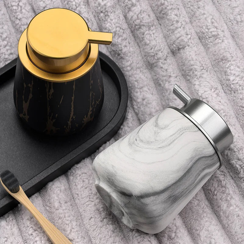 WHYOU-Cermic Inkt Dispensers voor vloeibare zeep, lotionfles, emulsie, latex handwensflessen, lichte luxe badkameraccessoireset