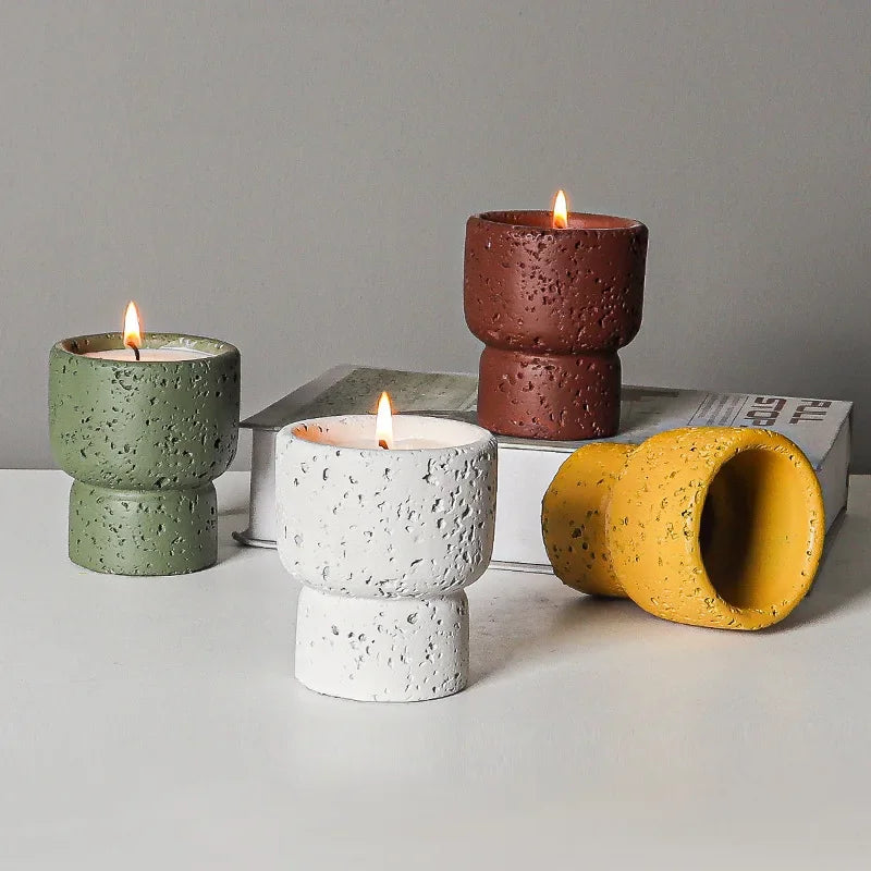 Eenvoudige Cement Huishoudelijke Aromatherapie Kaarsen Lege Cups Diy Hoogwaardig Handwerk Indoor Kandelaars Decoratieve Ornamenten