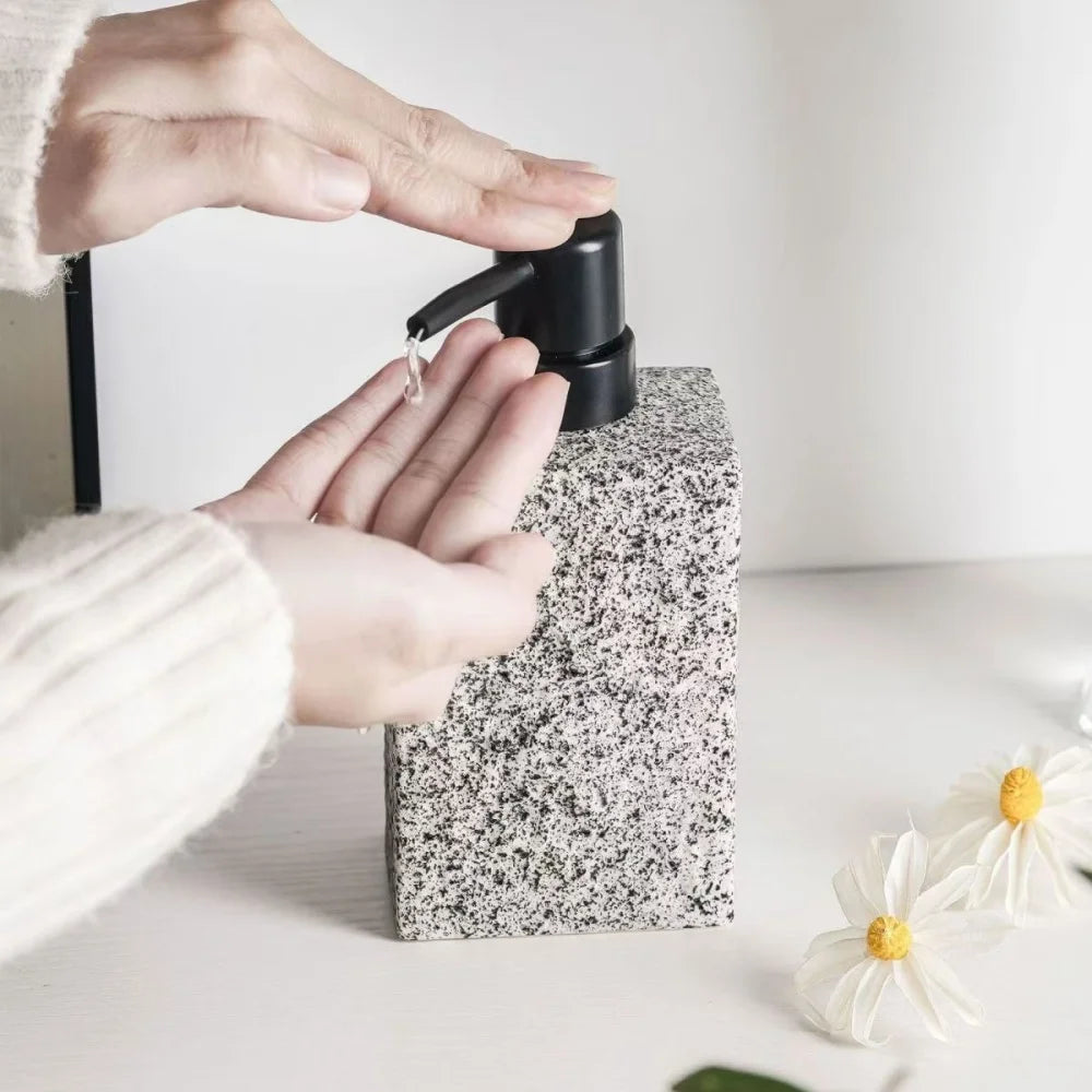 High-end stenen textuur keramische lotionfles voor thuishotel Multifunctionele shampoo handwasfles Duurzaam antislipontwerp