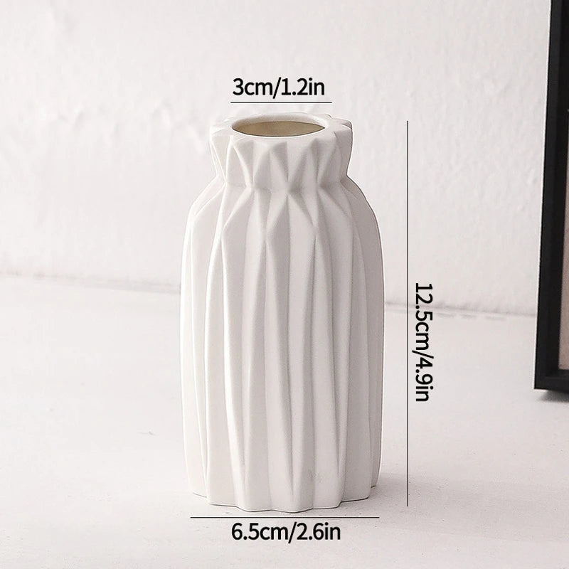 Witte keramische vazen Nordic decoratieve vazen ornamenten thuis woonkamer decor bloemstukken schetsen rekwisieten desktop decor