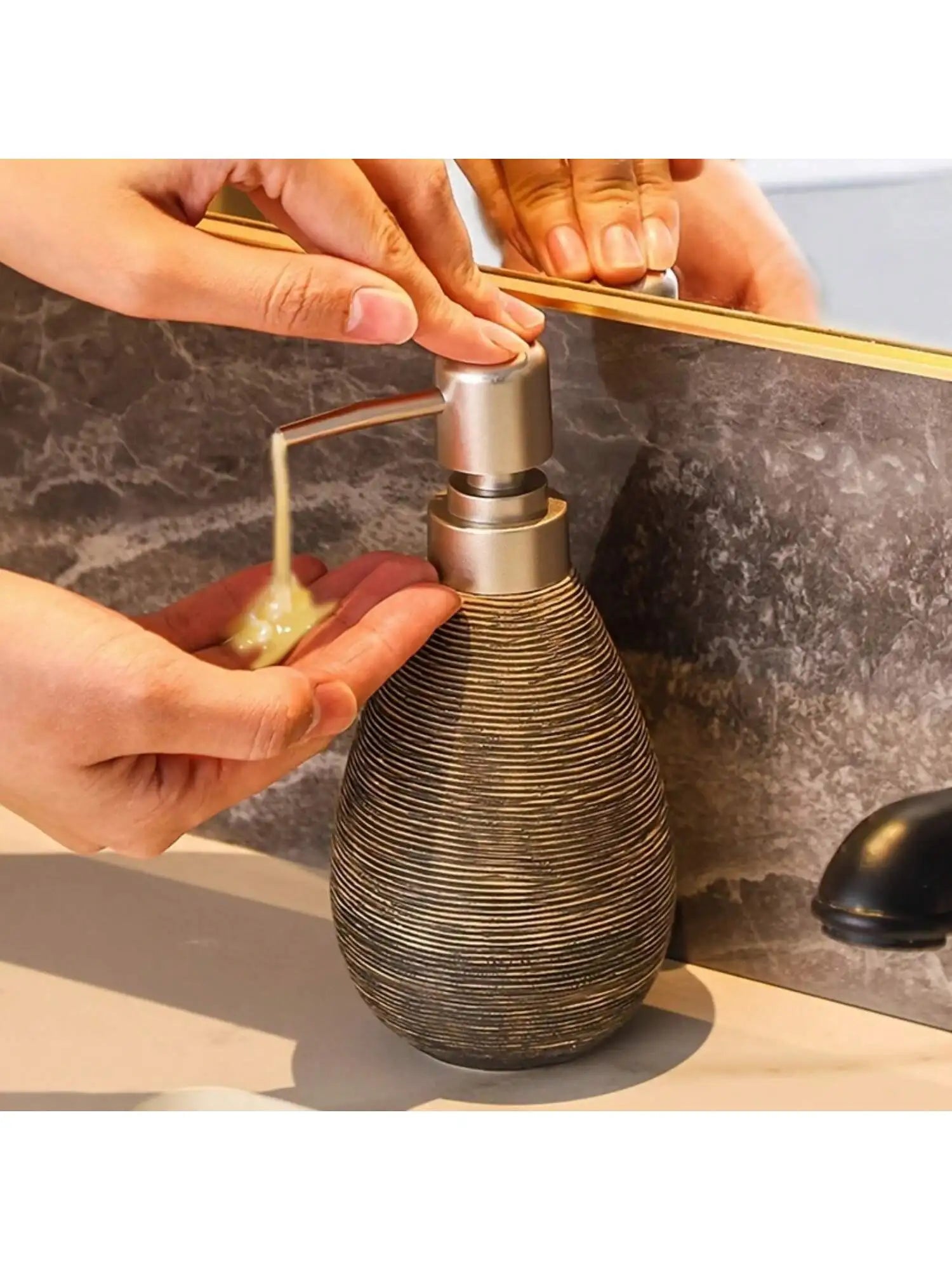 Creatieve Retro Stijl Keramische Push-Type Zeepdispenser Met Pomp, Handzeepfles, Geschikt Voor Badkamers Keukens En Toiletten