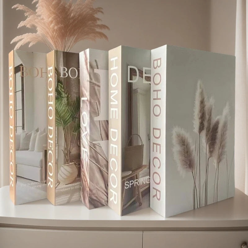 Boho Home Decor Fake Book Decoratieve Salontafel Decoratie Boekenplank Slaapkamer Middeleeuwen Abstracte Lijn Esthetische Opbergdoos
