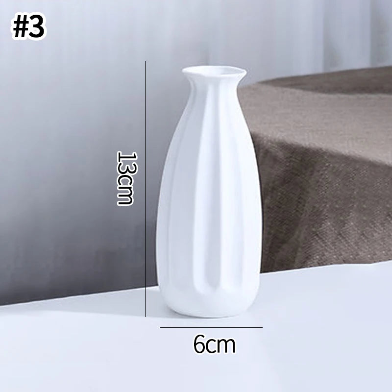 Witte keramische vazen Nordic decoratieve vazen ornamenten thuis woonkamer decor bloemstukken schetsen rekwisieten desktop decor