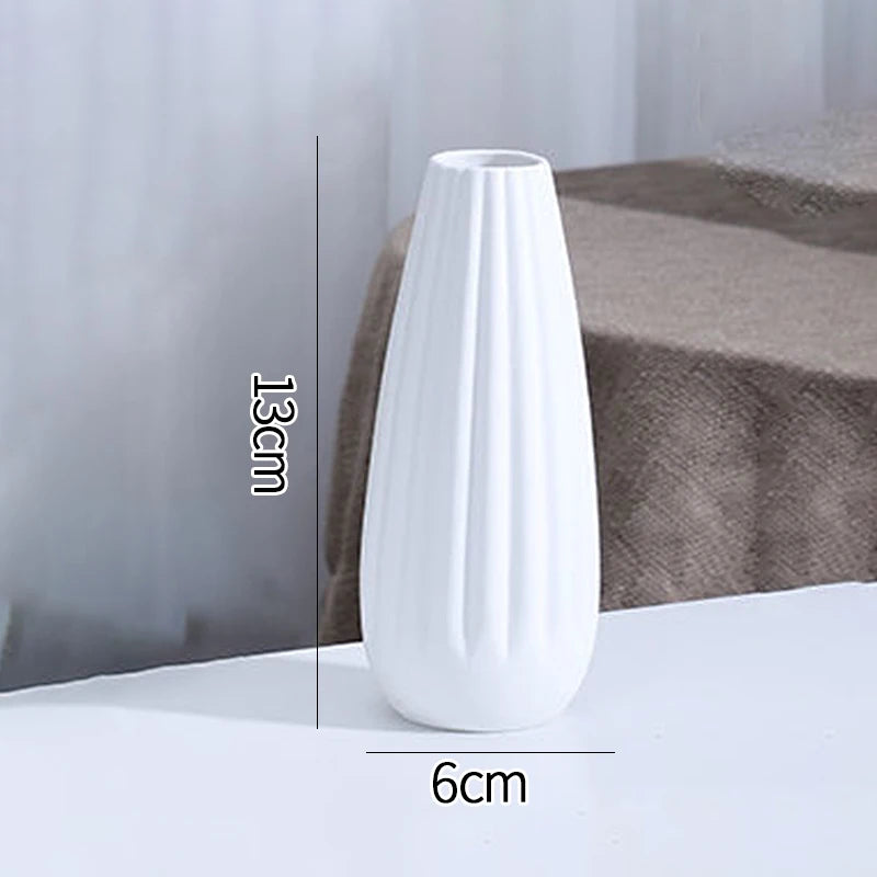 Witte keramische vazen Nordic decoratieve vazen ornamenten thuis woonkamer decor bloemstukken schetsen rekwisieten desktop decor