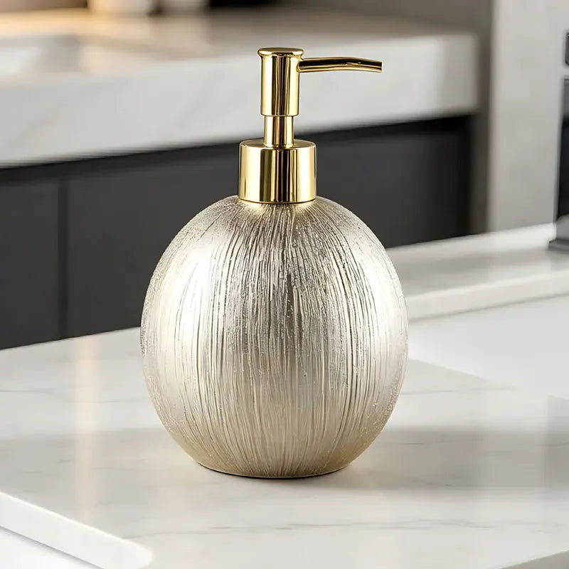 550ml zeepdispenser met keramische bal, handwasfles, goud/zilver, shampoo- en douchegel dispenserfles voor de badkamer