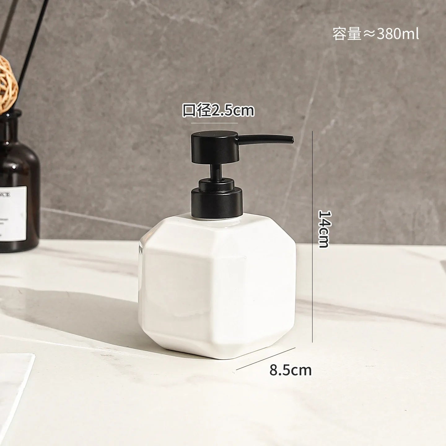 380 ml zeepdispenser Keramische lotionfles hotel huishoudelijke handzeep shampoo body wash doseerfles badkamer persfles
