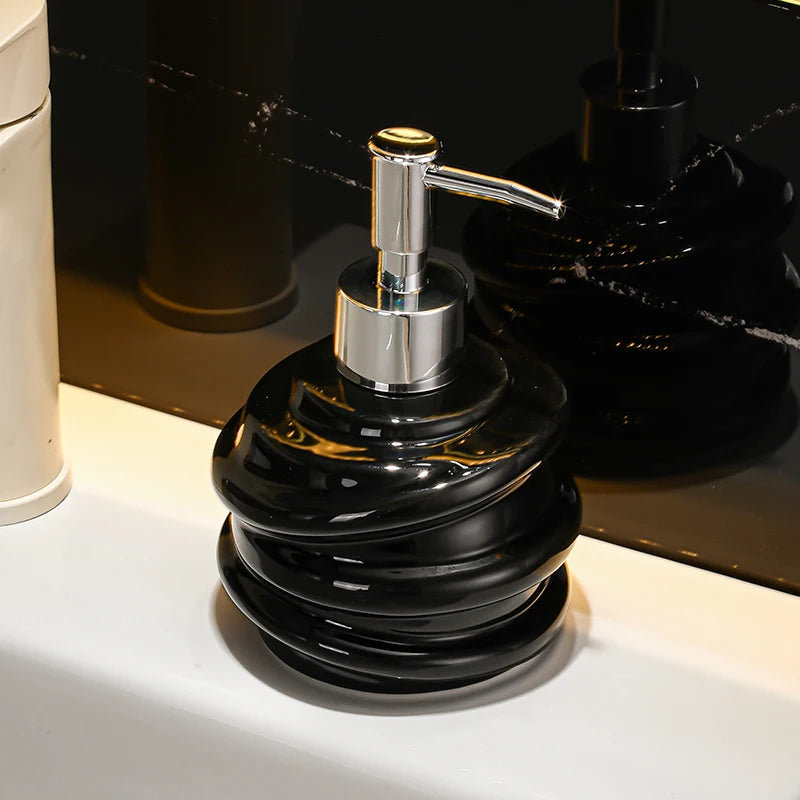 300ML Keramische lotion Fles Hotel Wc Handwas Vloeistof Druk Fles Body Wash Shampoo Doseerfles zeepdispenser