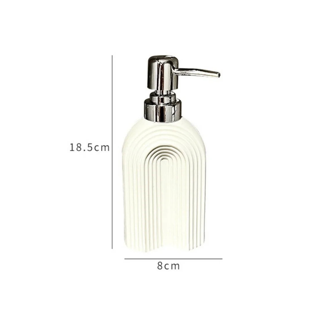 Witte 350ML Zeepdispenser Zilveren Badkamer Handzeepdispenser Keramische Shampooflessen 350ML